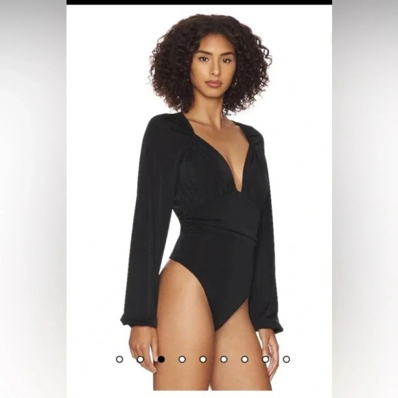 Intimately Free People In Your Arms Black Long Sleeve Thong Bodysuit XS - Picture 4 of 5